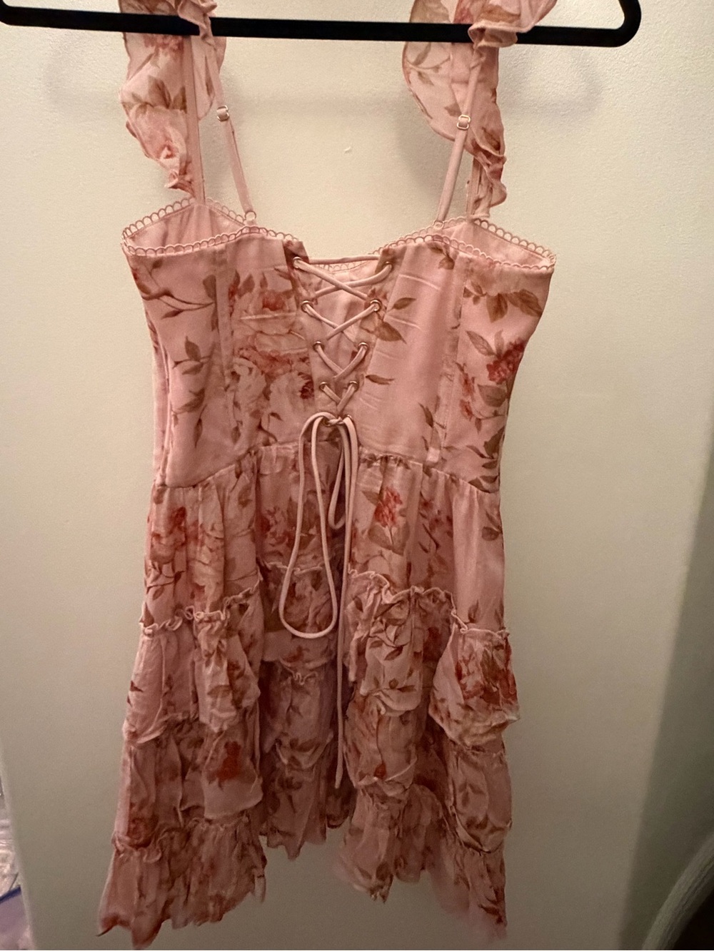 Altar'd State Dusty Pink Floral Dress with Lace Trim - Picture 2 of 5